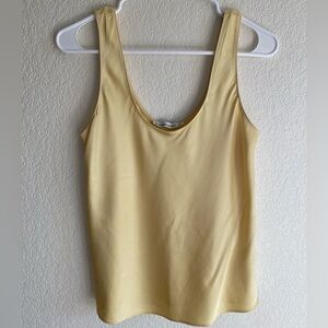 Abercrombie & Fitch Yellow Satin Scoopneck Cami